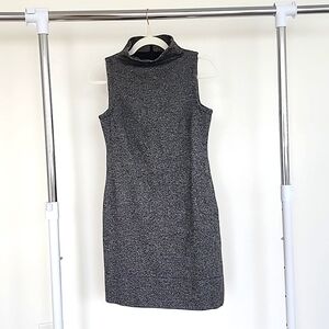 Banana Republic Herringbone Wool High Neck Sleeveless Dress